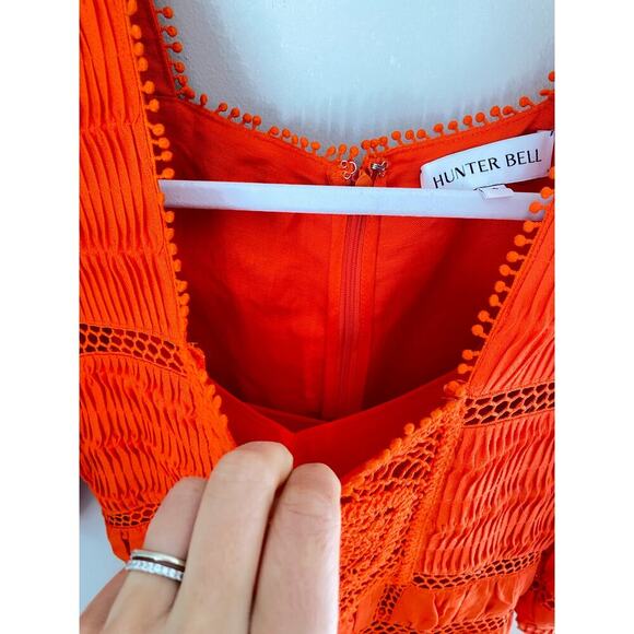 Hunter Bell Rowe Cherry Red Midi Maxi Crochet Cut Out Linen Dress Tuckernuck - Picture 12 of 14